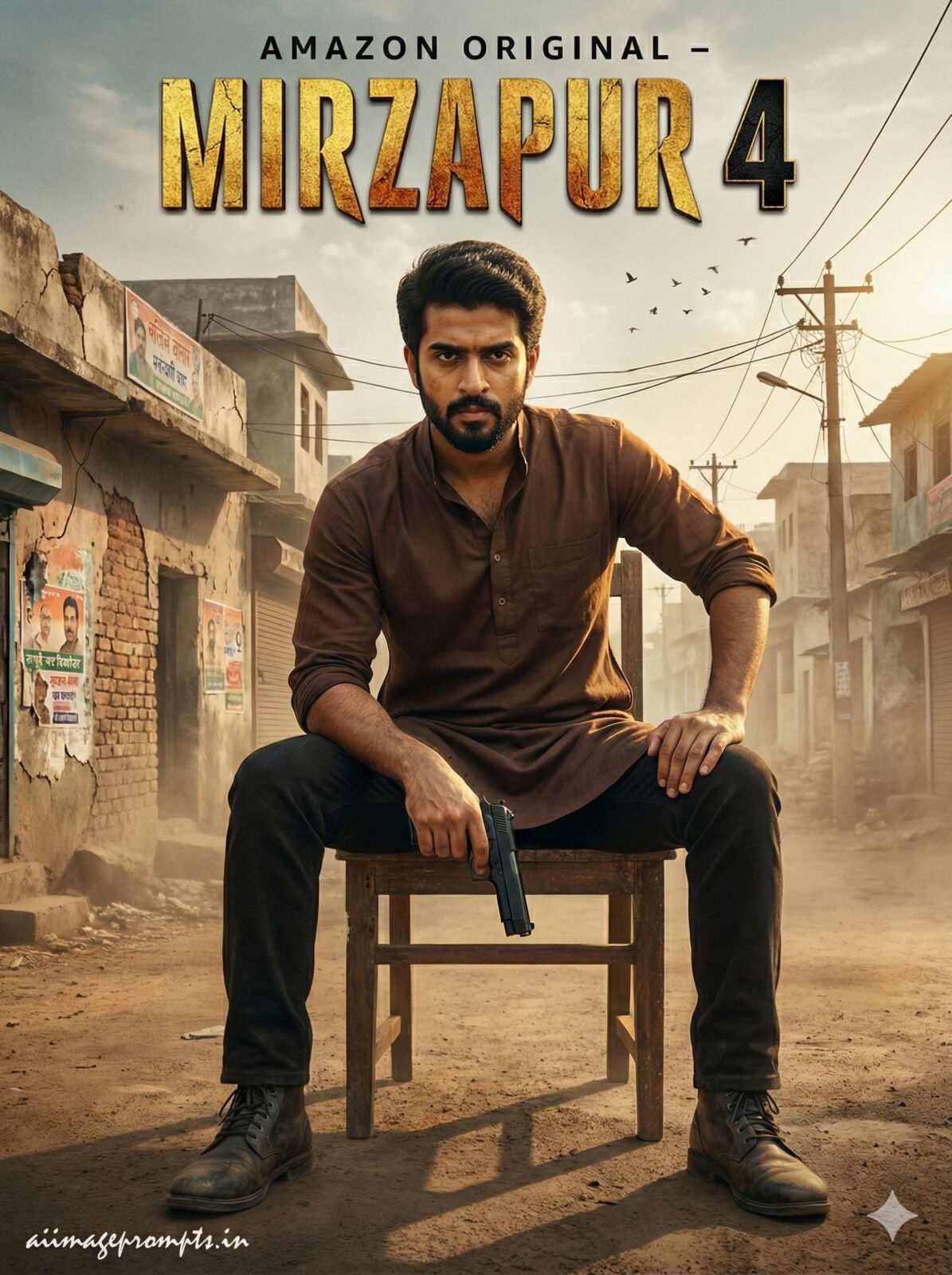 Mirzapur Season 4 Face Lock Poster Prompt | Ultra-Realistic Gangster OTT Edit